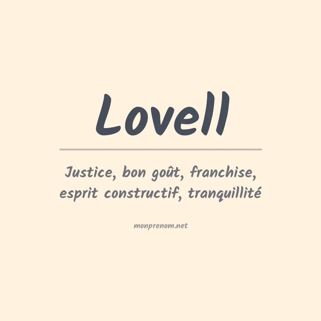 Signification du Prénom Lovell