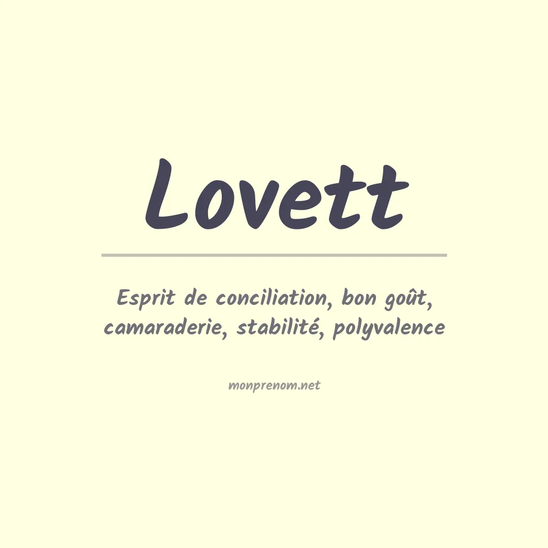 Signification du Prénom Lovett