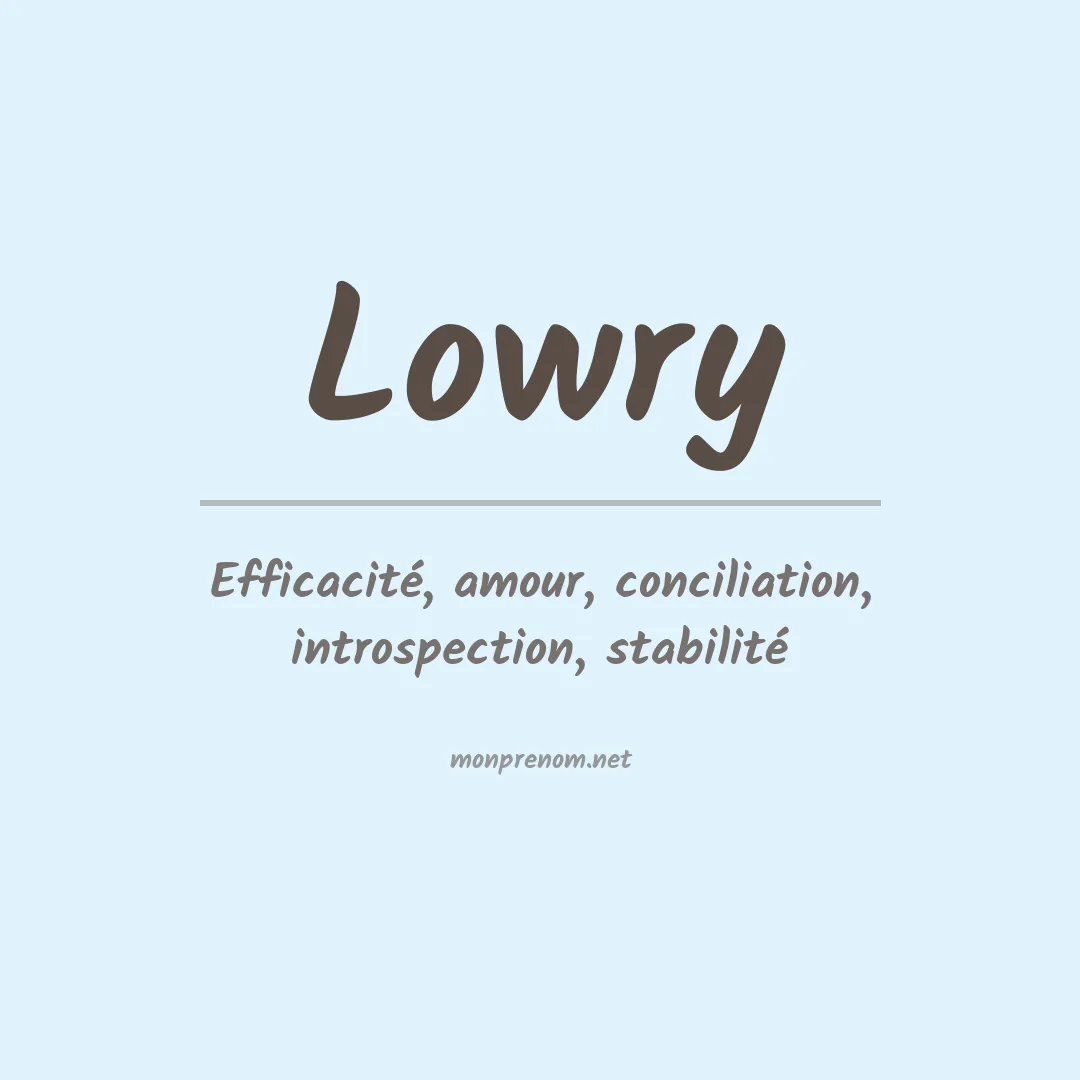 Signification du Prénom Lowry