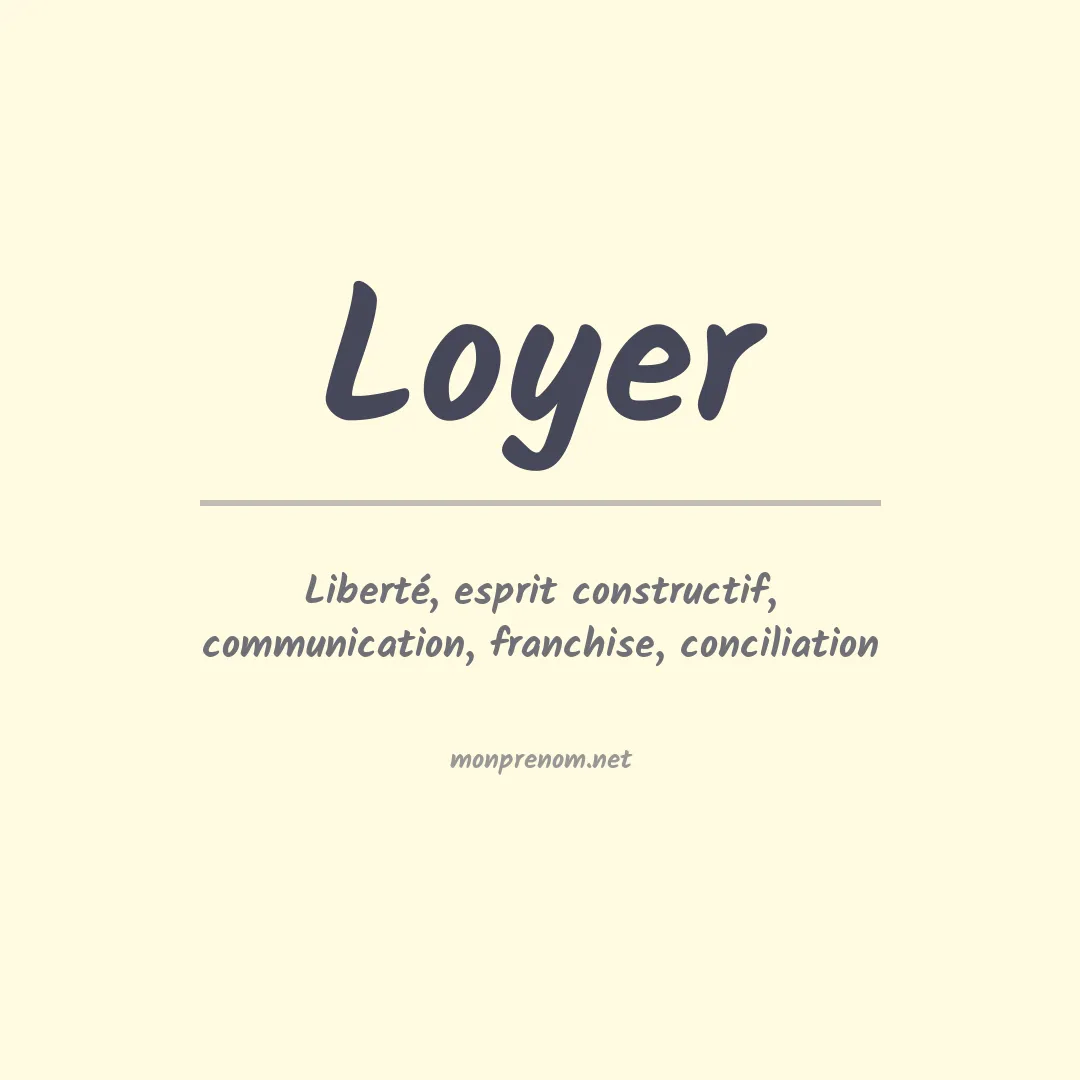 Signification du Prénom Loyer