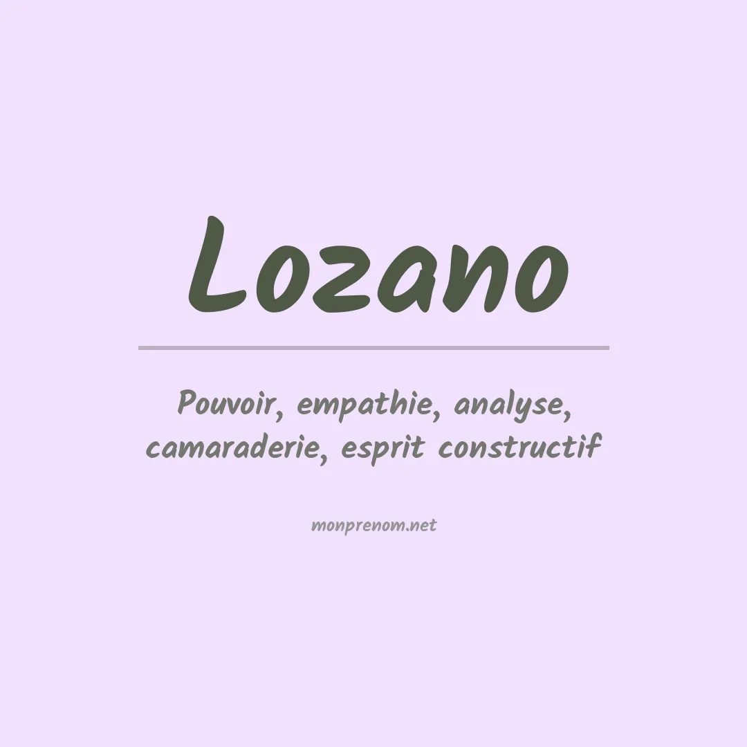 Signification du Prénom Lozano