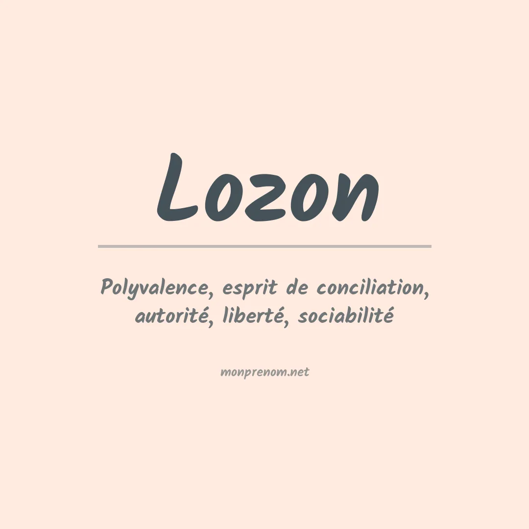 Signification du Prénom Lozon