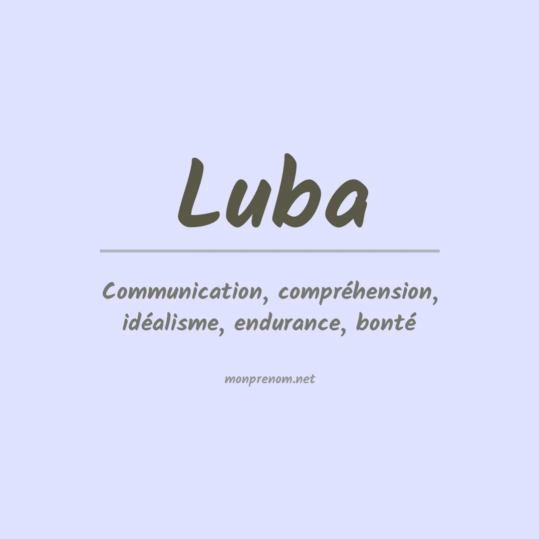 Signification du Prénom Luba