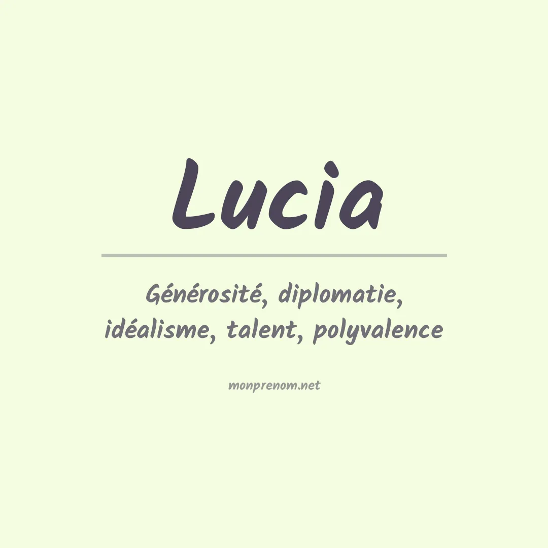Signification du Prénom Lucia