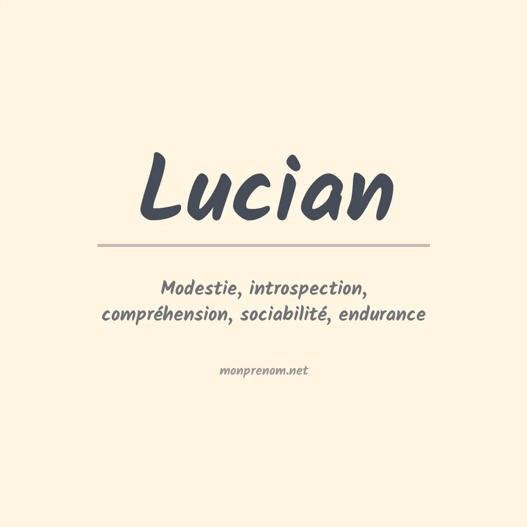 Signification du Prénom Lucian