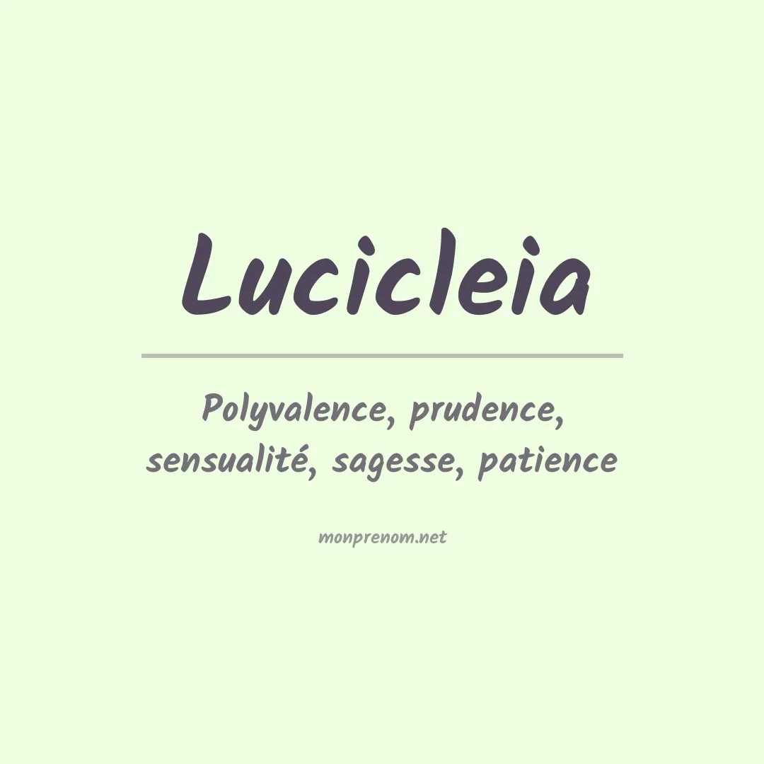 Signification du Prénom Lucicleia