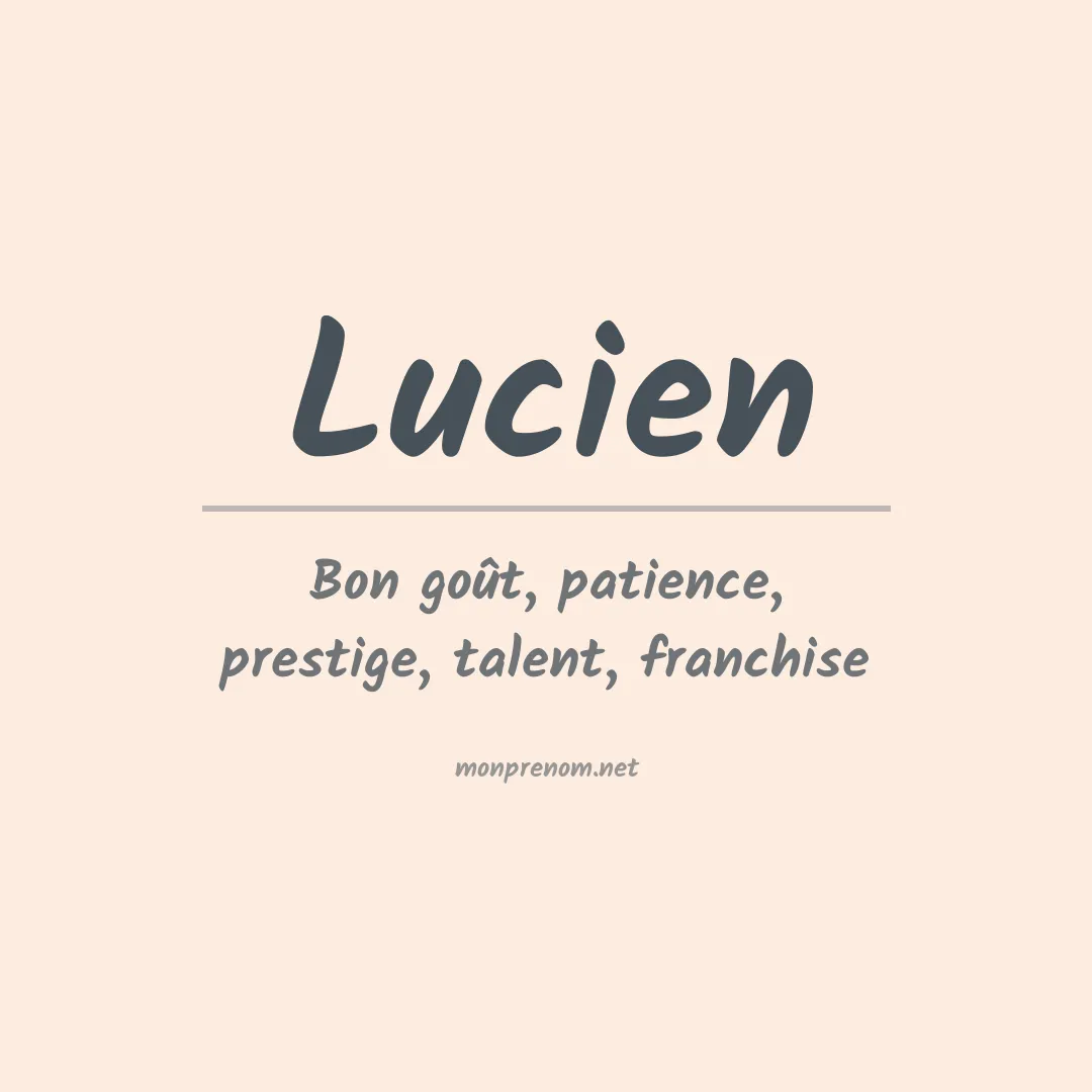 Signification du Prénom Lucien