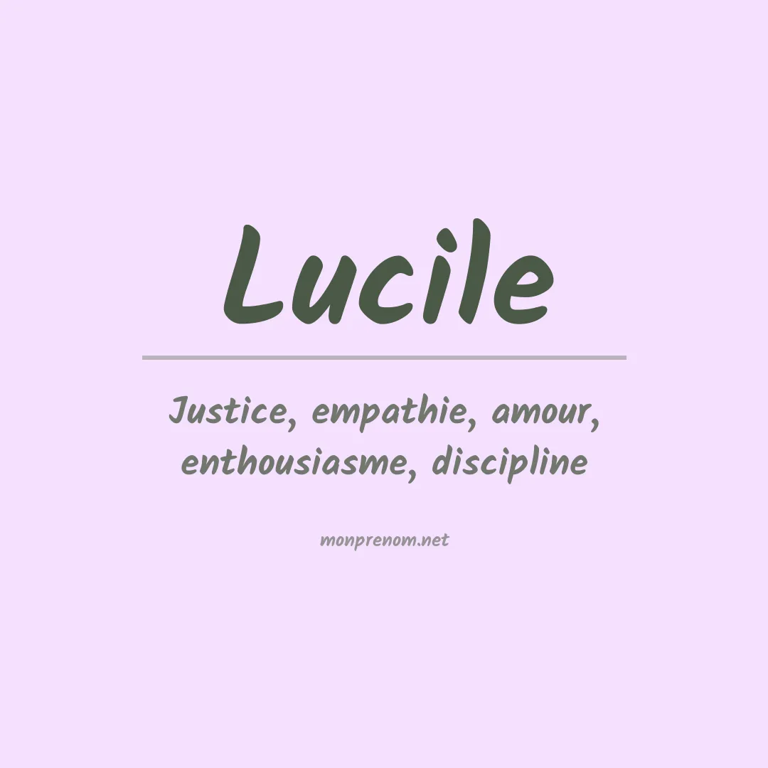 Signification du Prénom Lucile Signification du Prénom Lucile