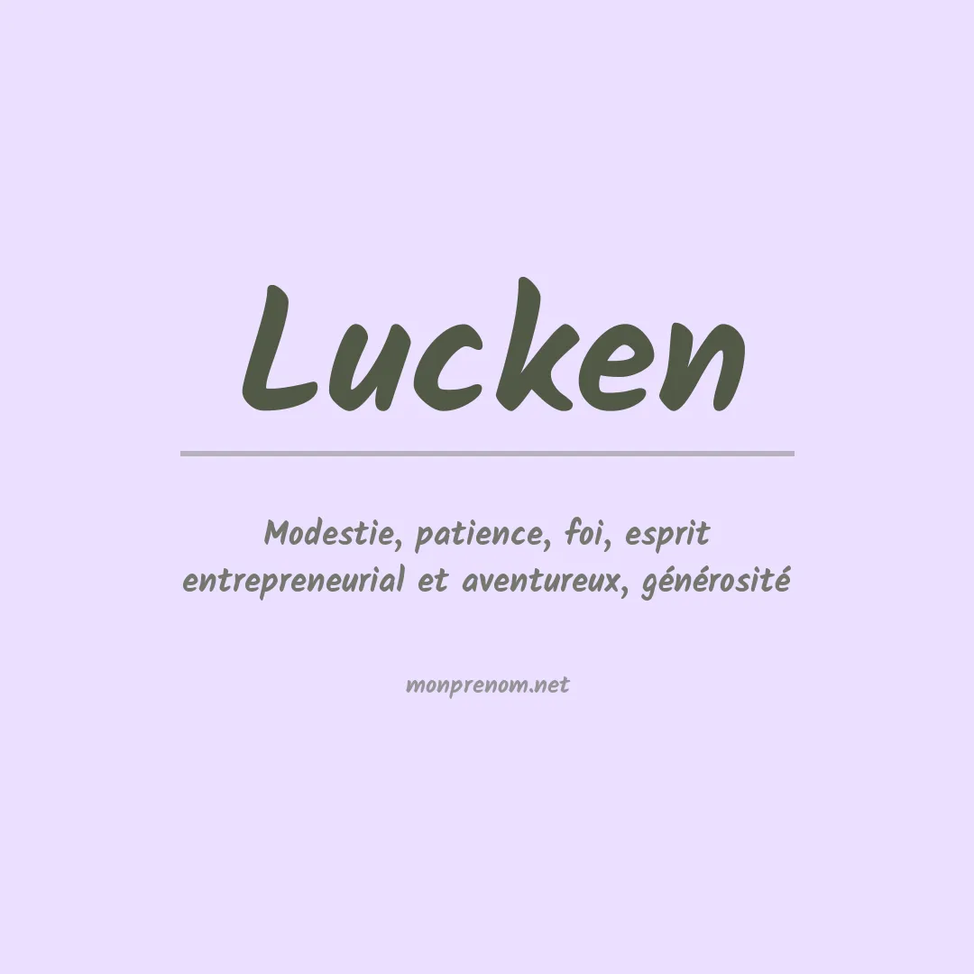 Signification du Prénom Lucken