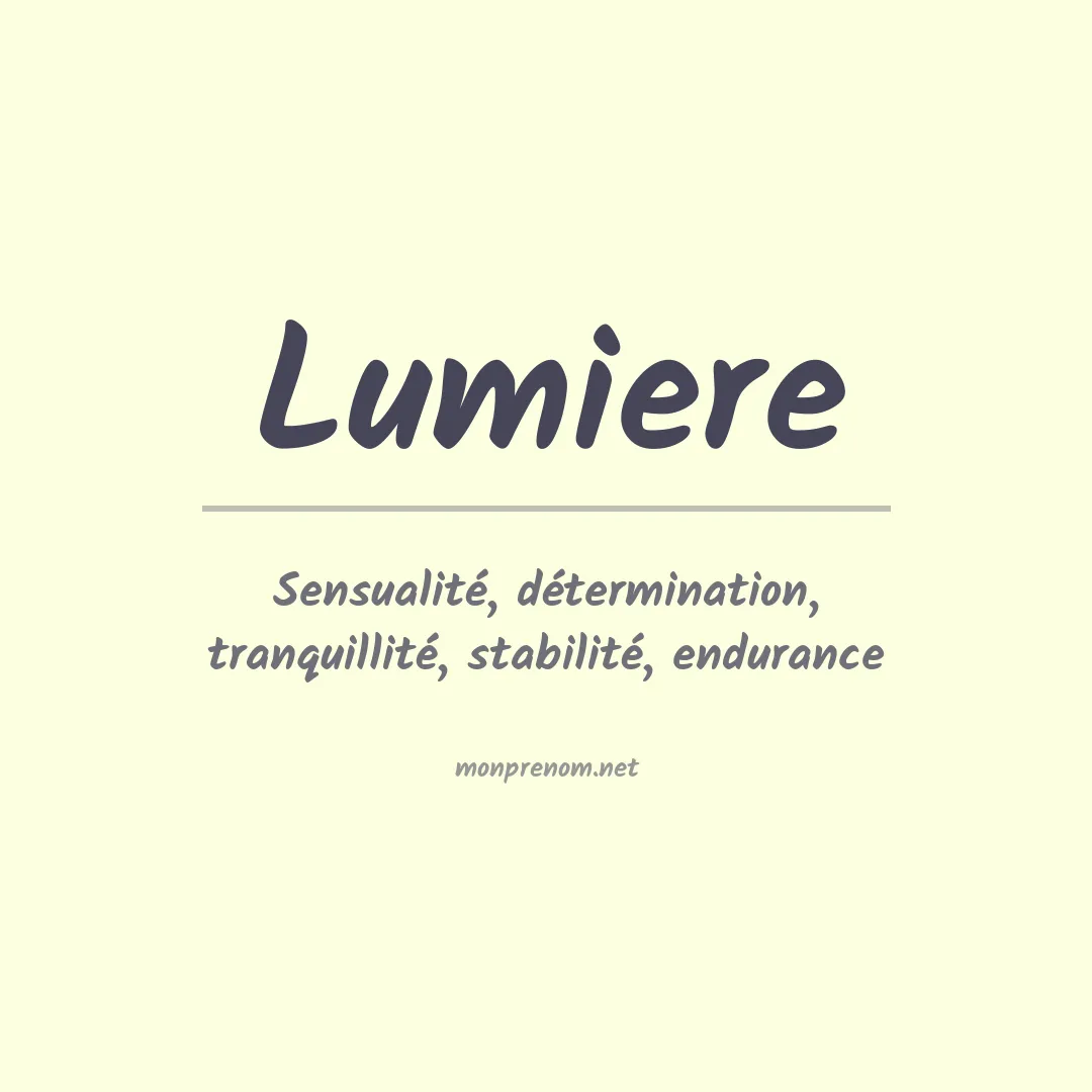 Signification du Prénom Lumiere Signification du Prénom Lumiere