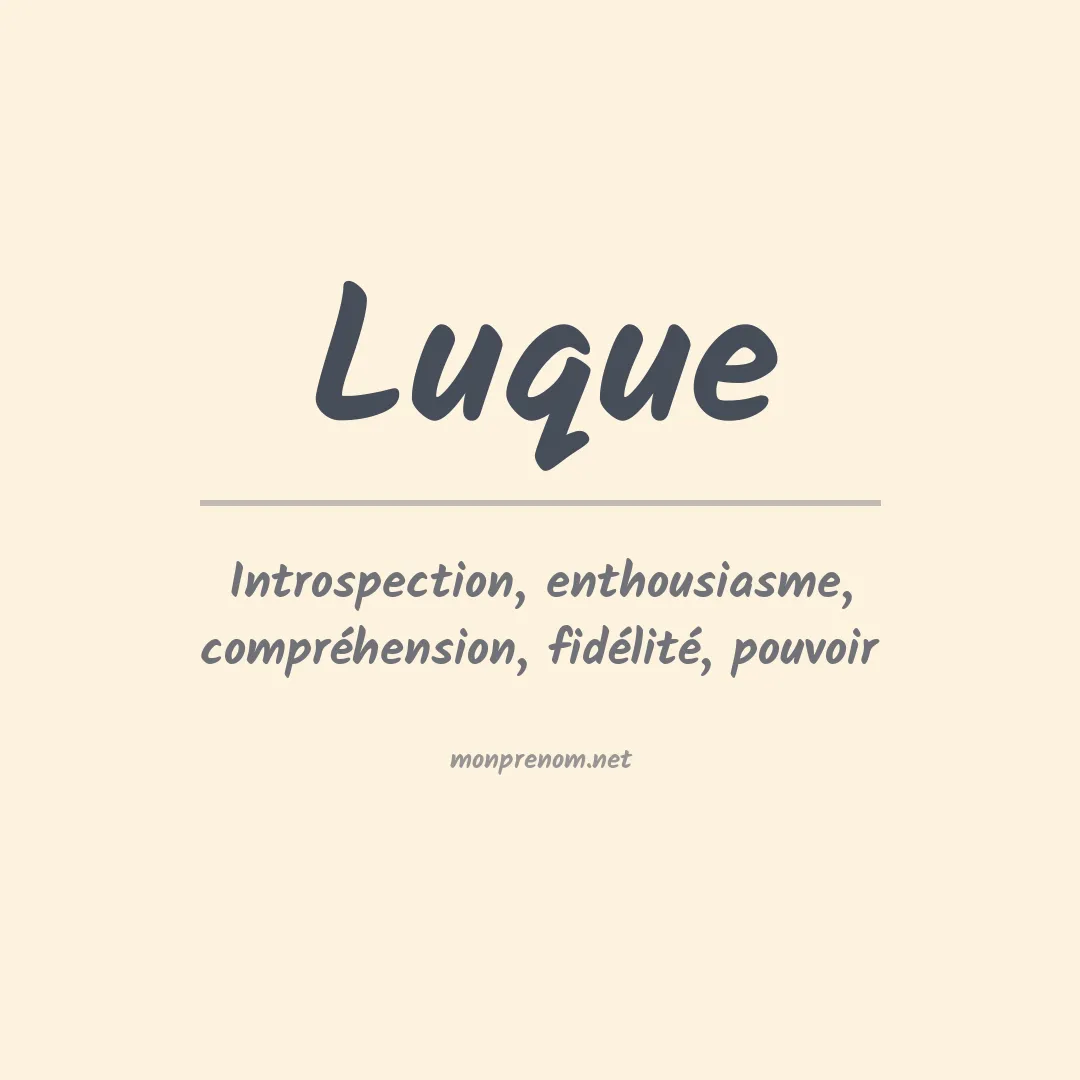 Signification du Prénom Luque