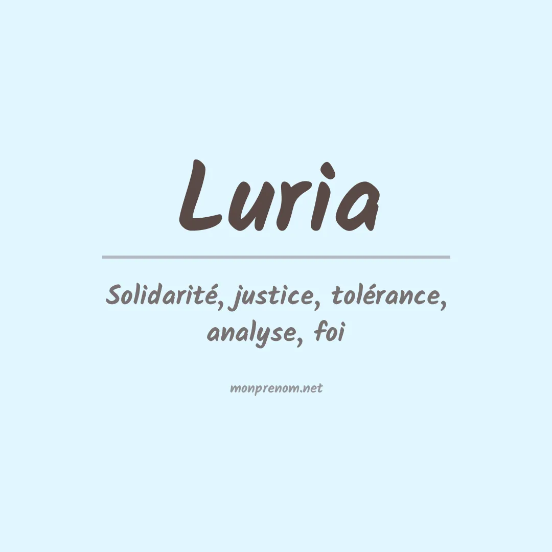 Signification du Prénom Luria