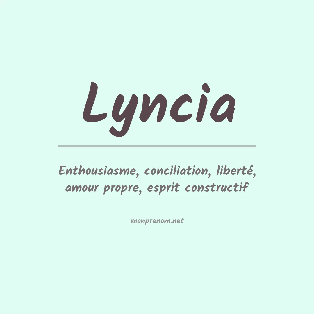 Signification du Prénom Lyncia Signification du Prénom Lyncia