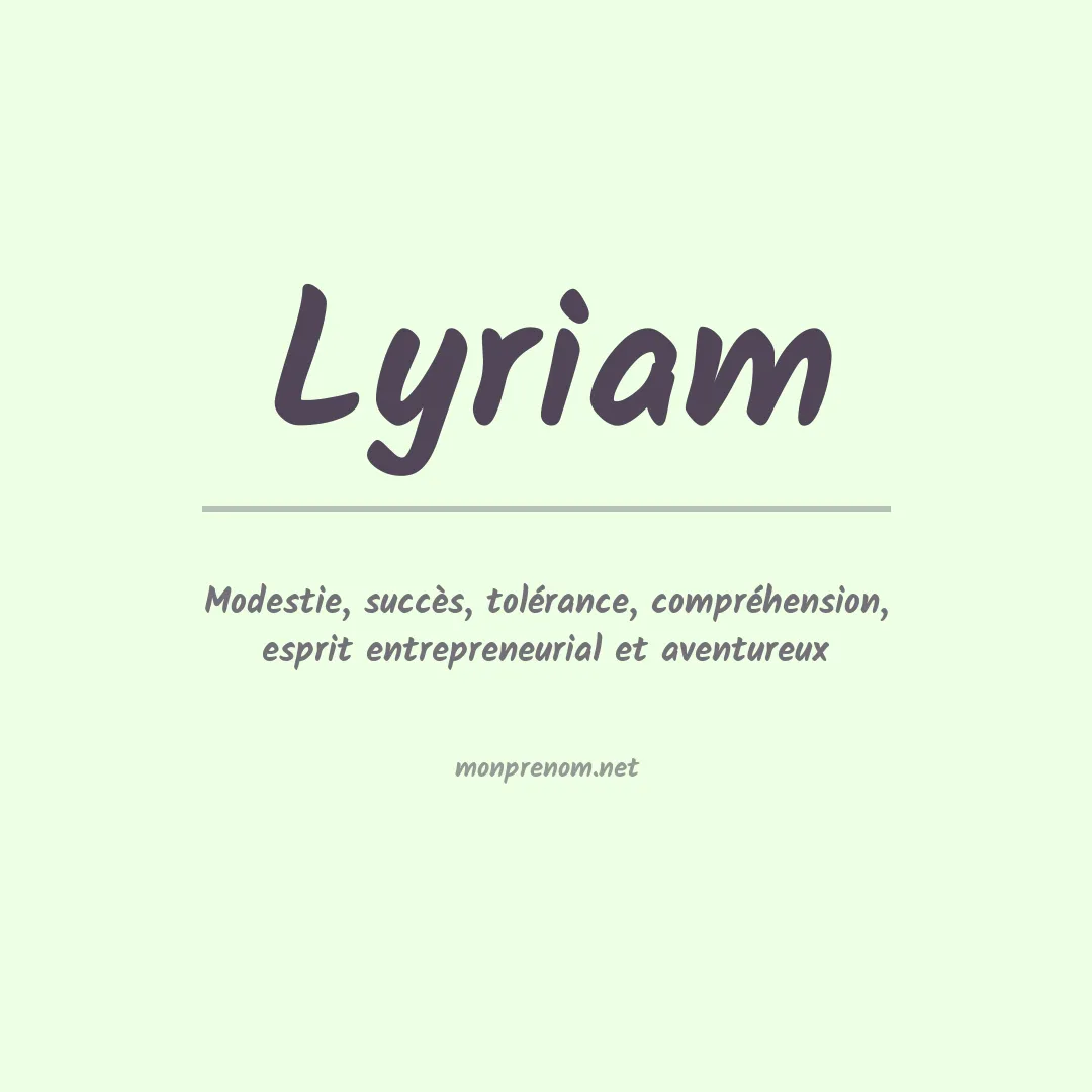 Signification du Prénom Lyriam Signification du Prénom Lyriam