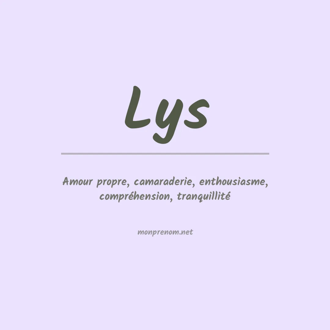 Signification du Prénom Lys