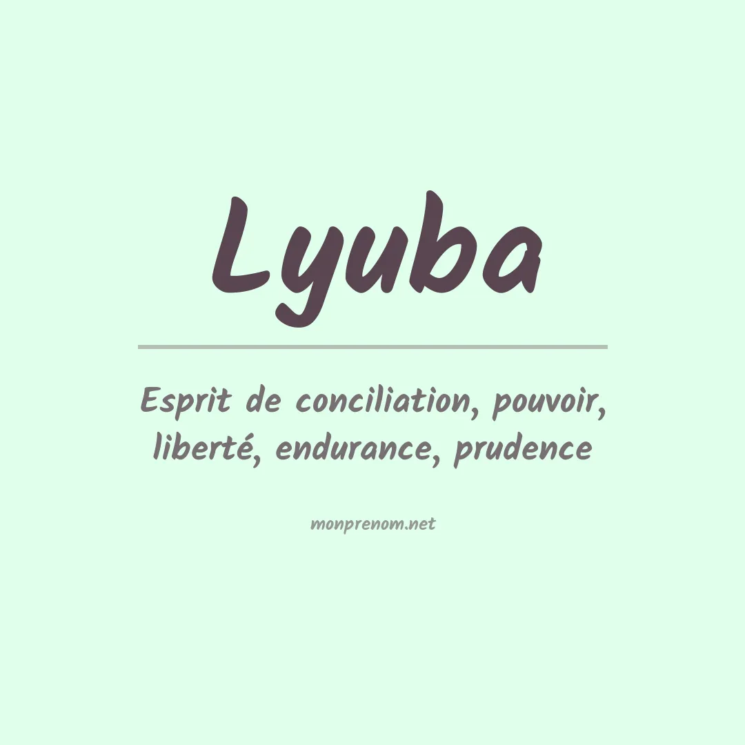 Signification du Prénom Lyuba