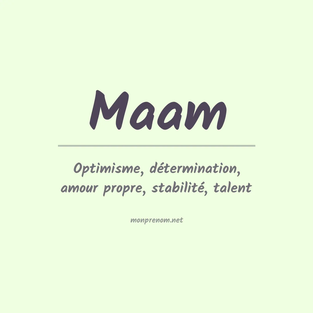Signification du Prénom Maam Signification du Prénom Maam