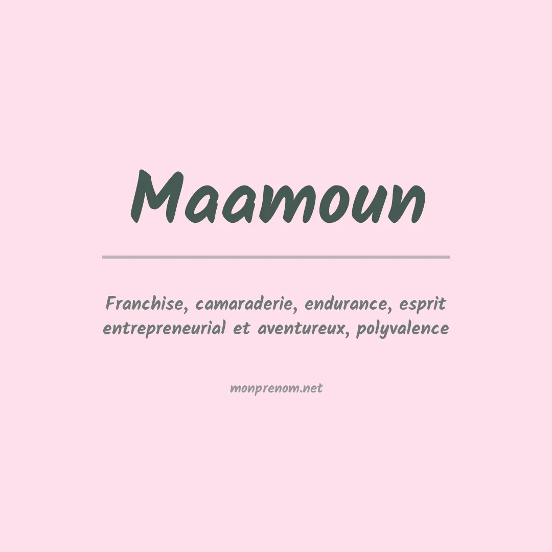 Signification du Prénom Maamoun Signification du Prénom Maamoun