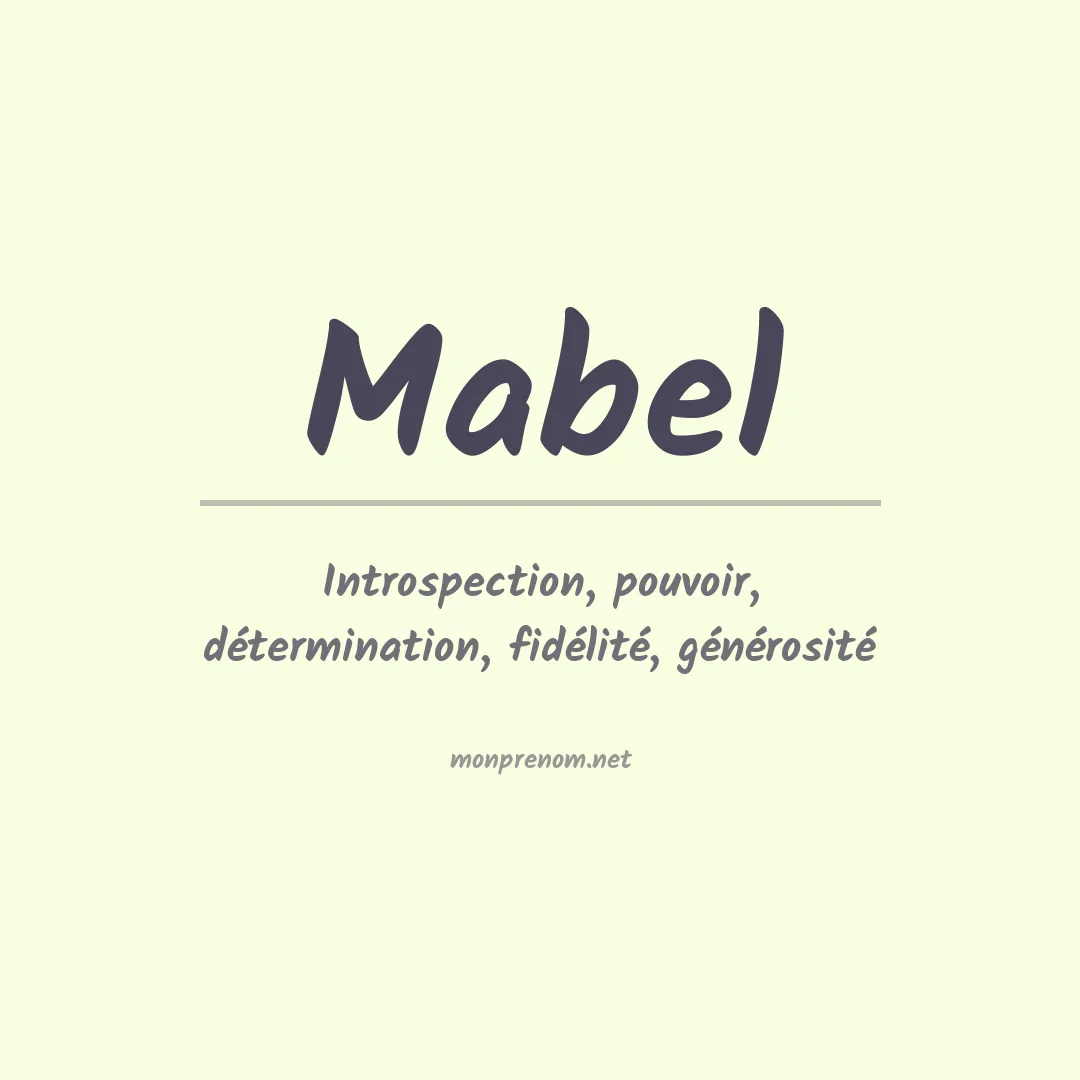 Signification du Prénom Mabel