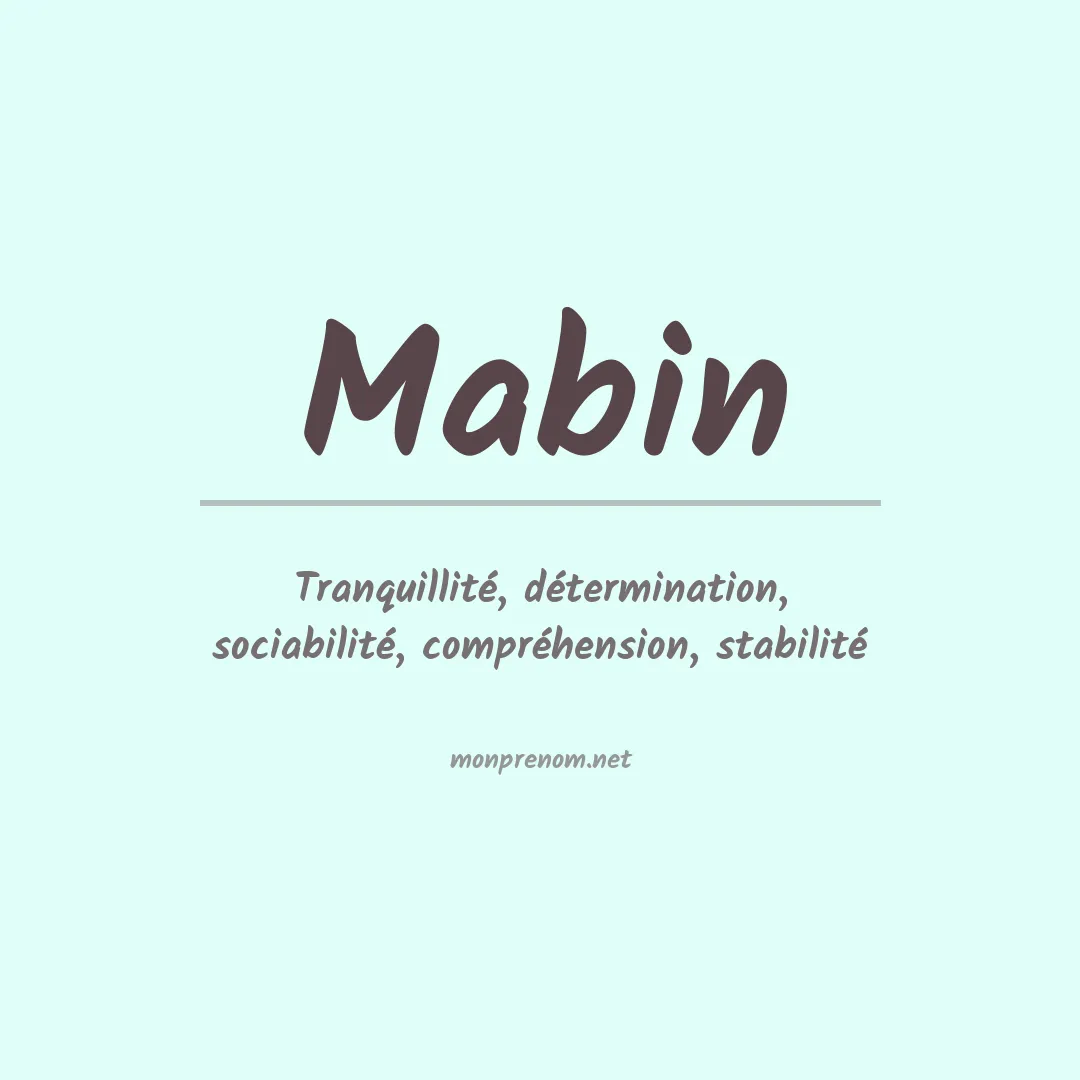 Signification du Prénom Mabin