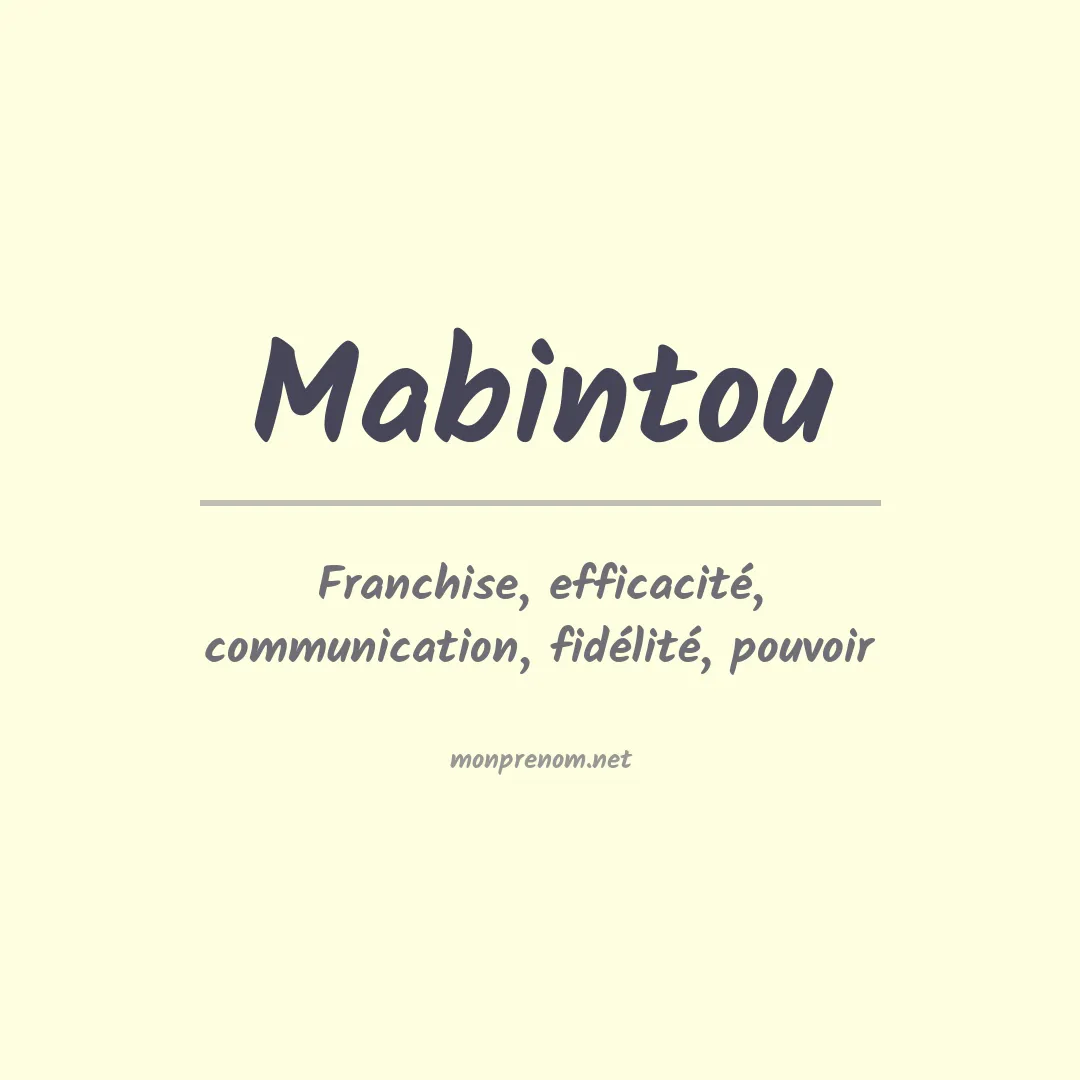 Signification du Prénom Mabintou Signification du Prénom Mabintou