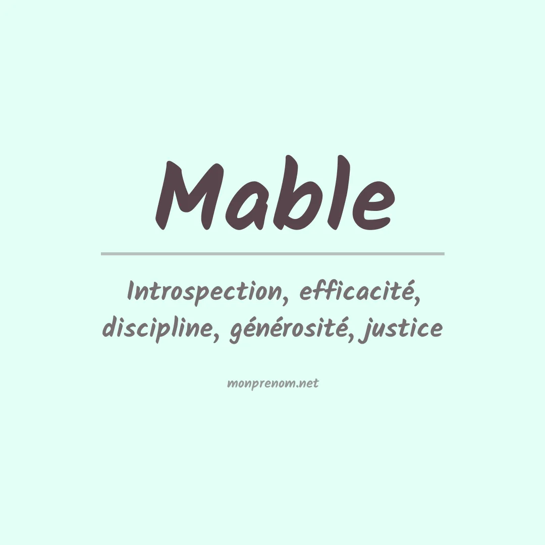 Signification du Prénom Mable