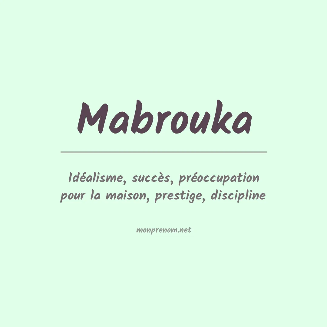 Signification du Prénom Mabrouka Signification du Prénom Mabrouka