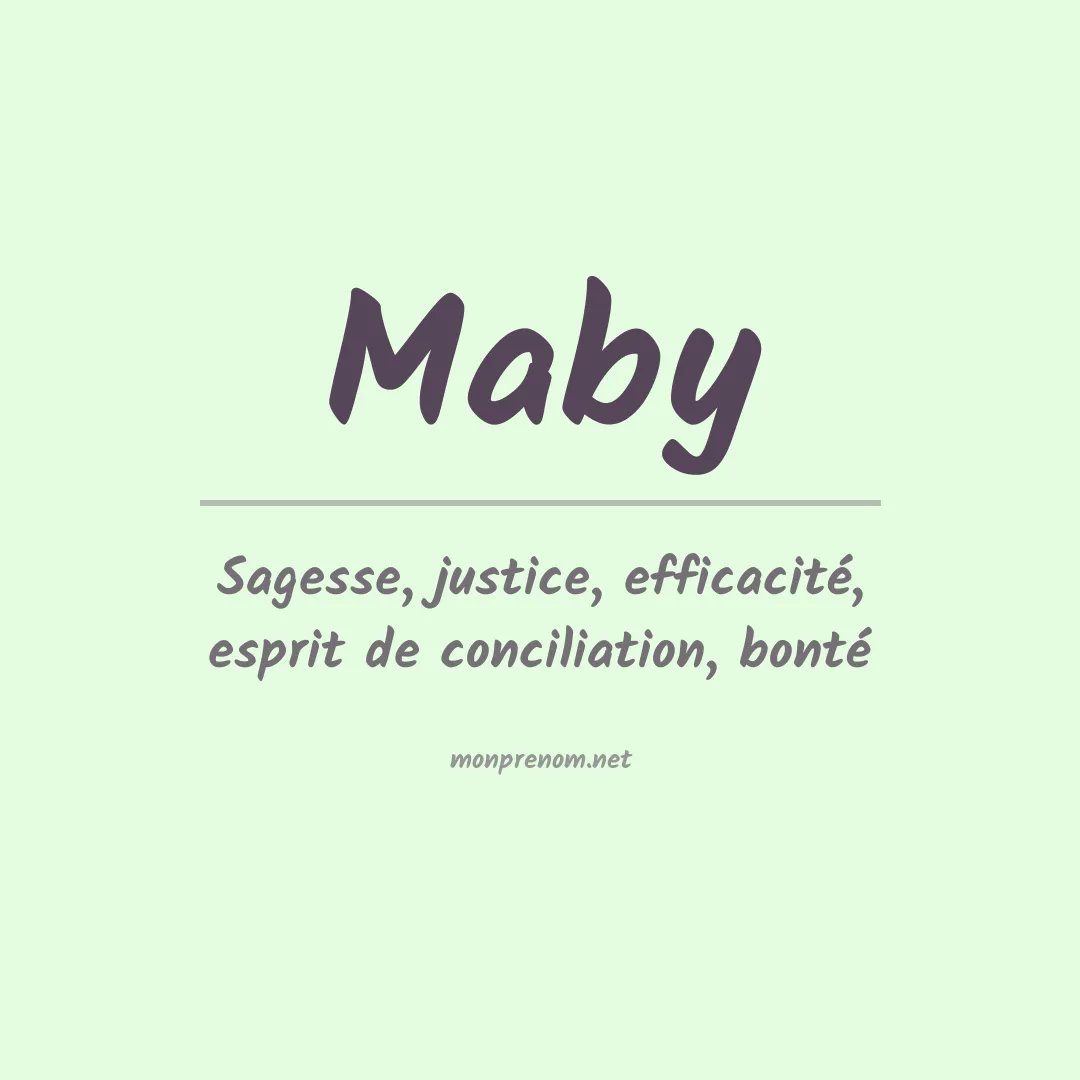 Signification du Prénom Maby