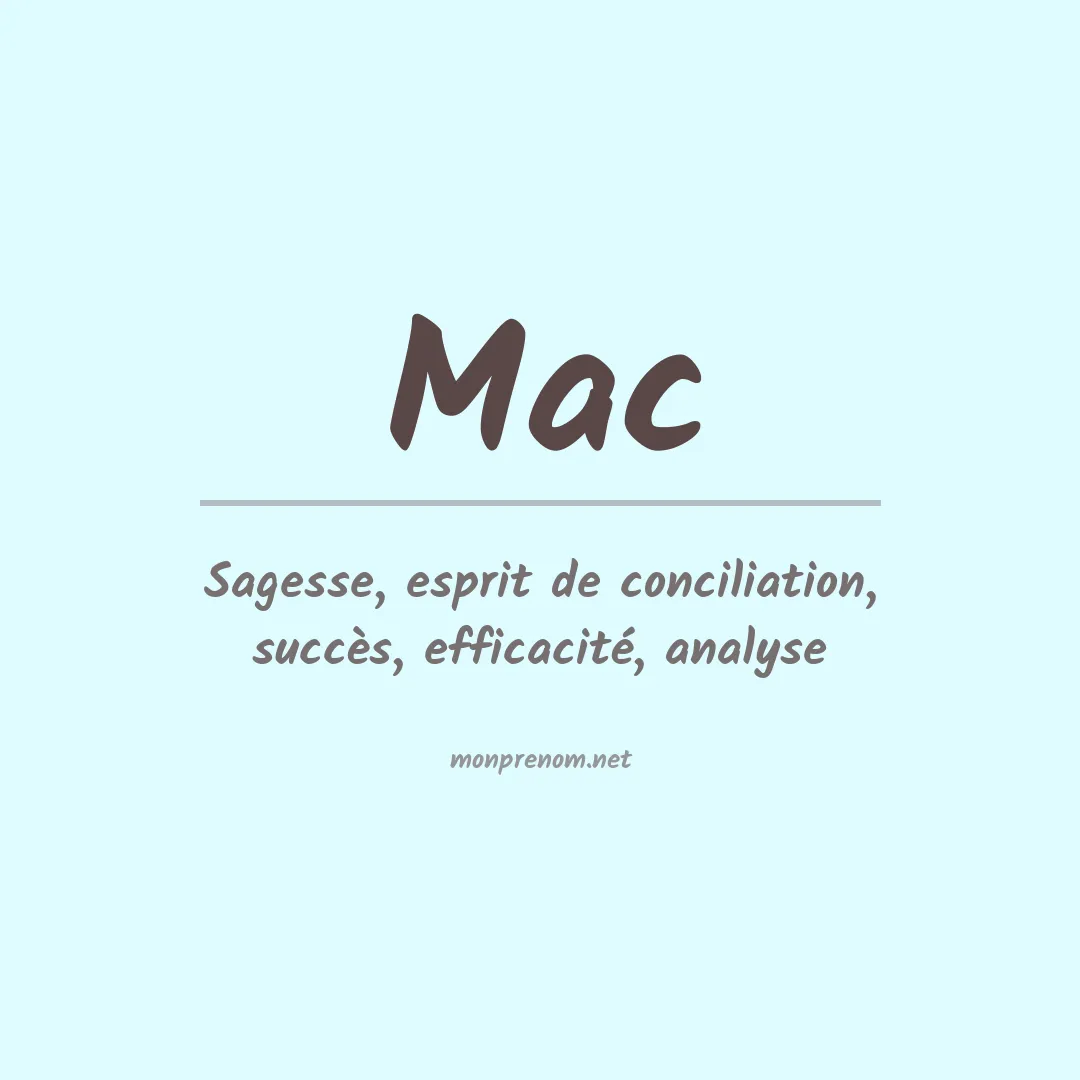 Signification du Prénom Mac