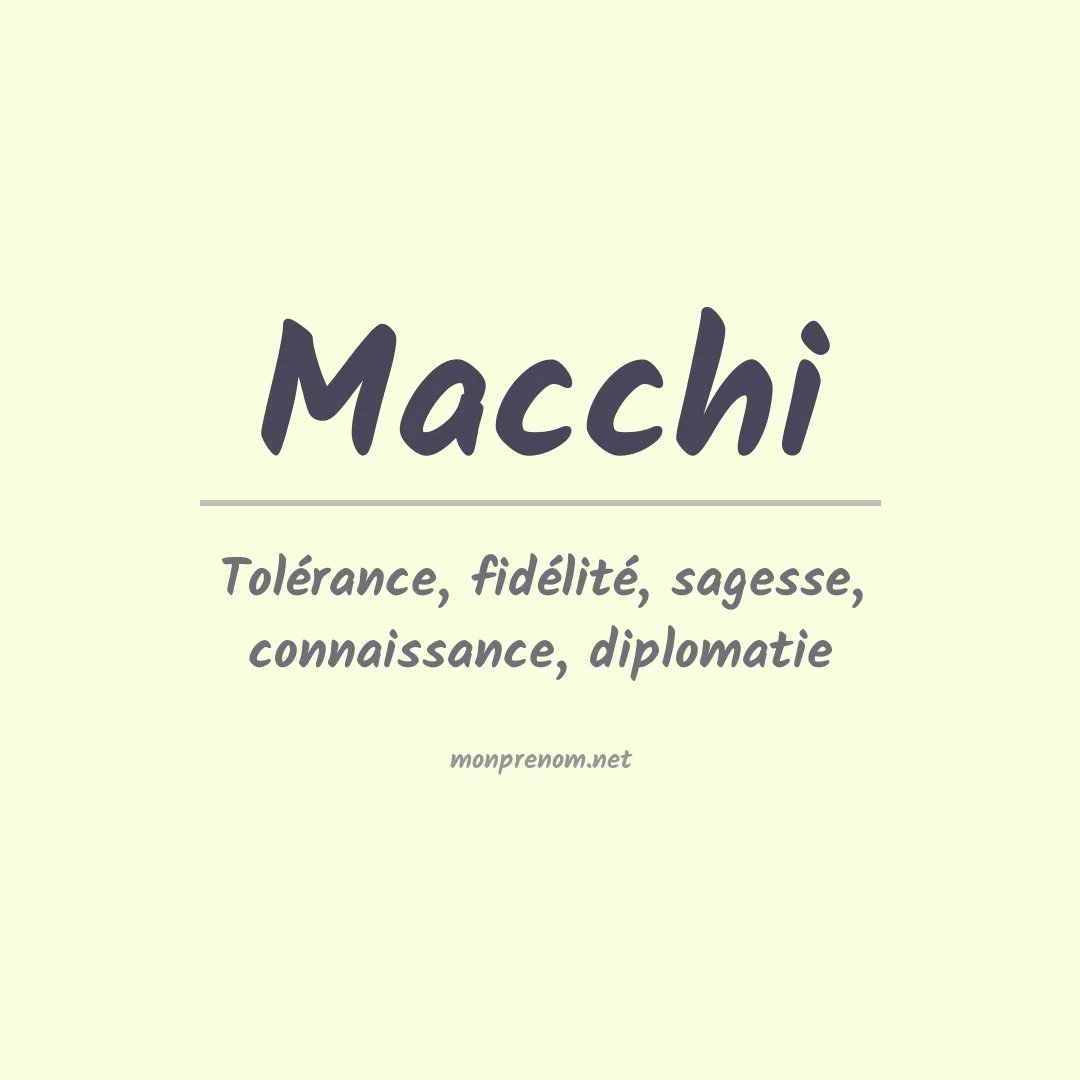 Signification du Prénom Macchi