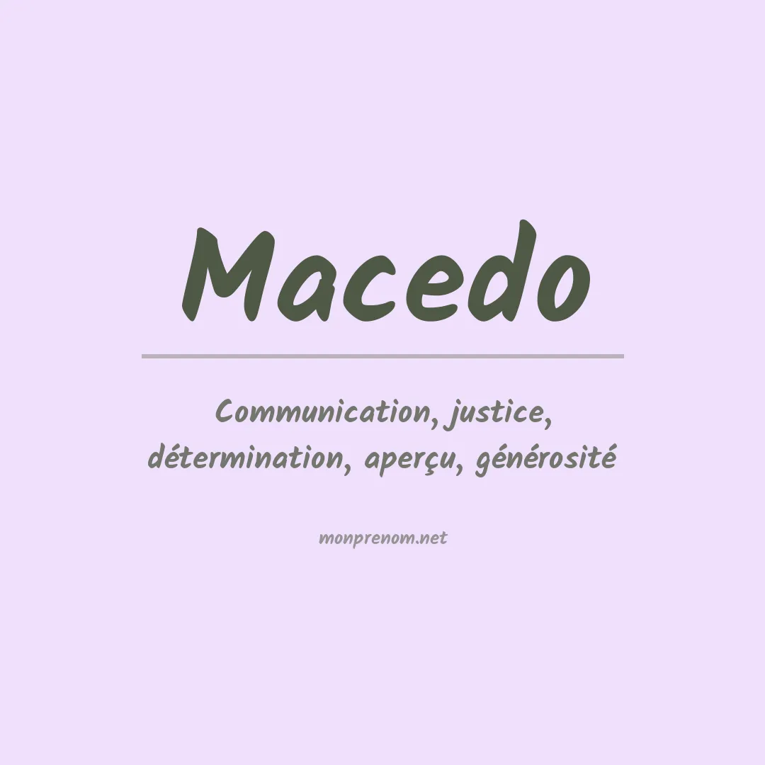 Signification du Prénom Macedo