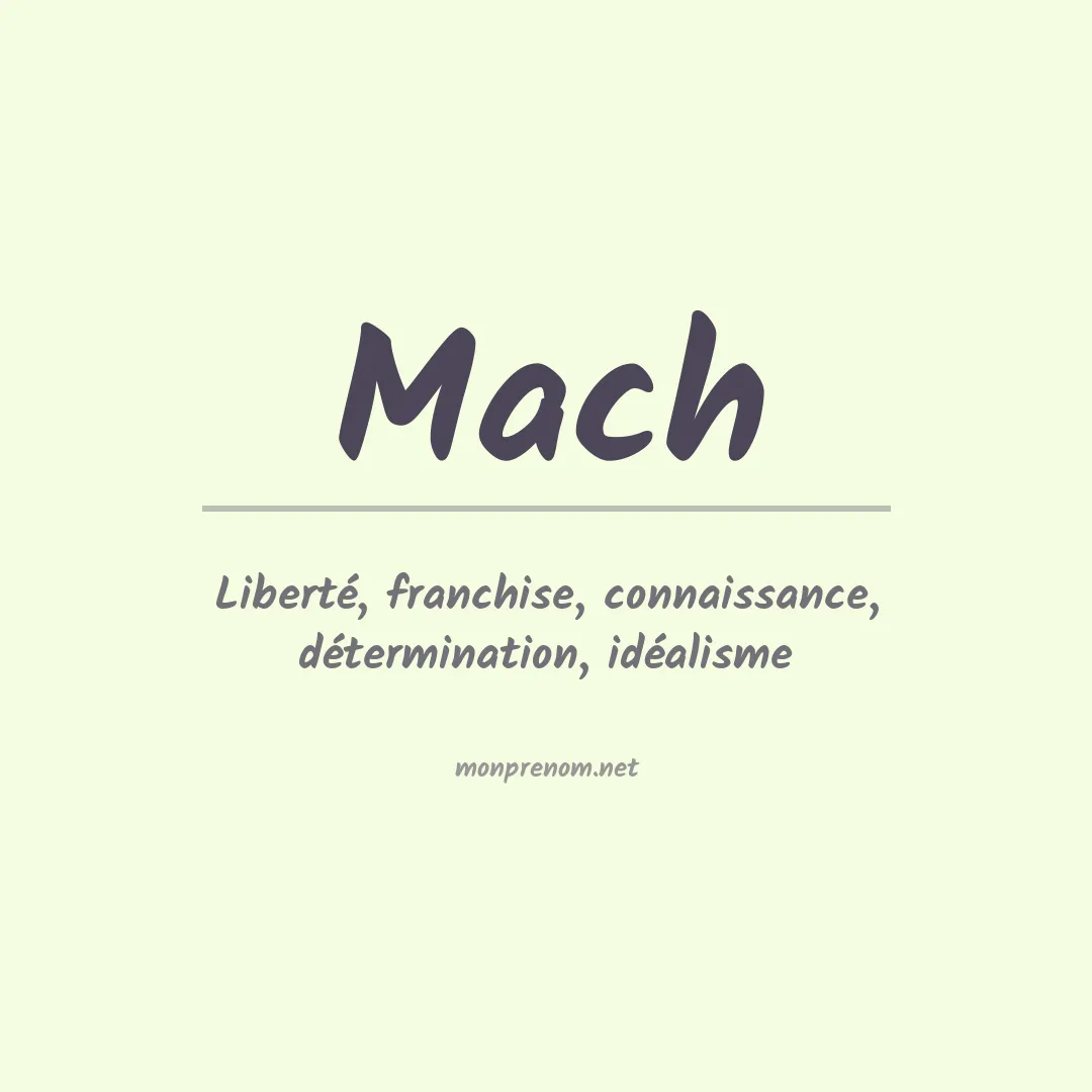 Signification du Prénom Mach