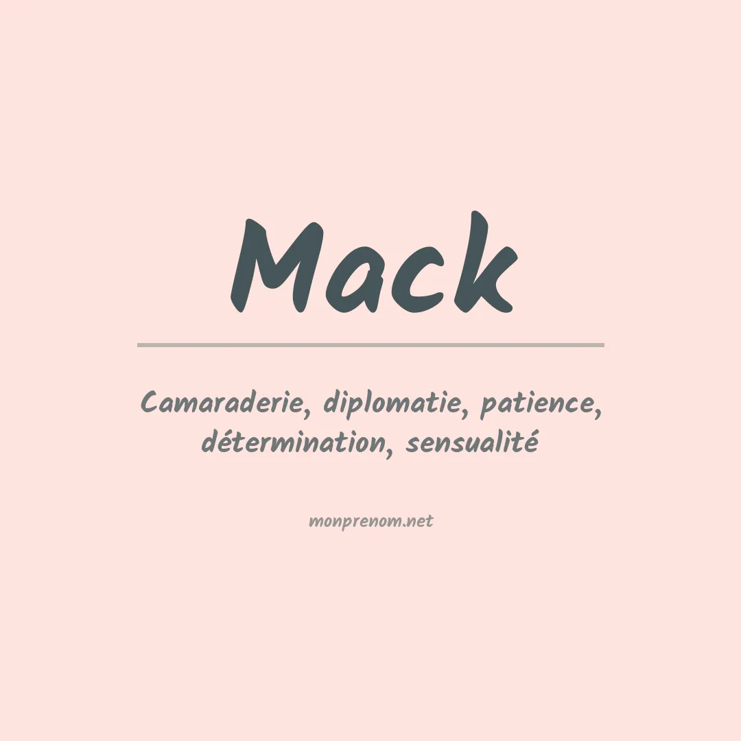 Signification du Prénom Mack