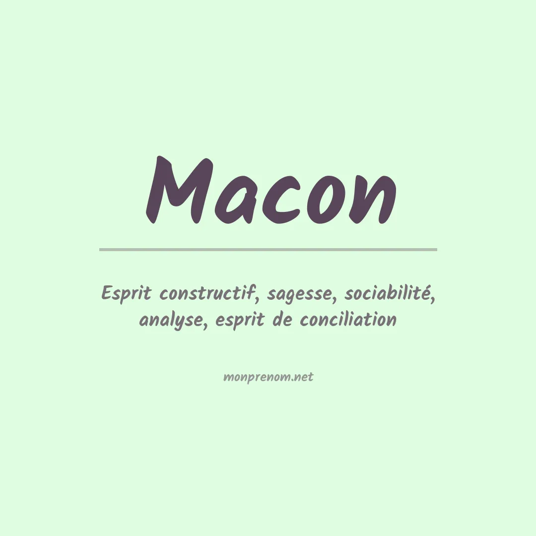 Signification du Prénom Macon