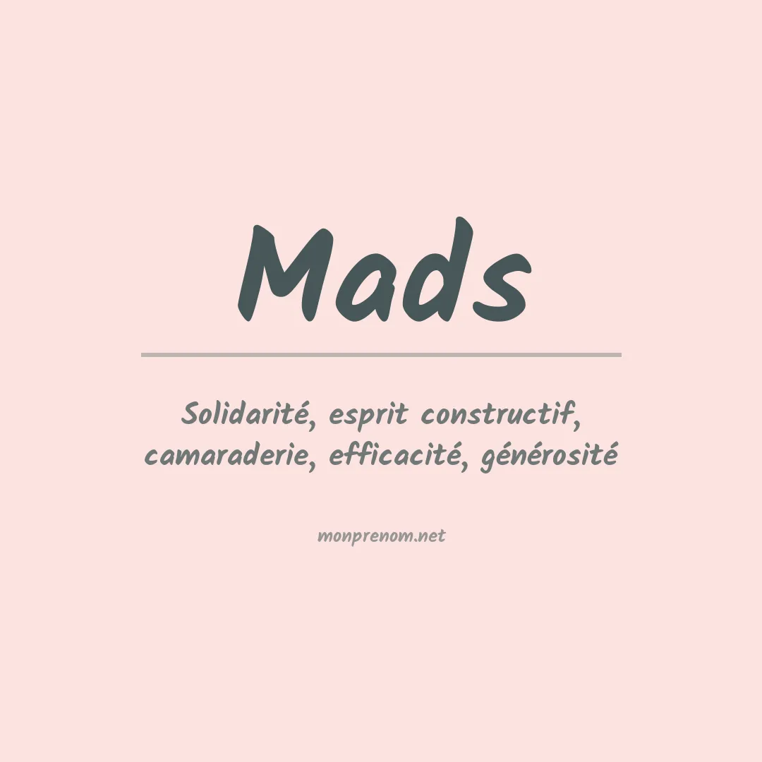 Signification du Prénom Mads Signification du Prénom Mads