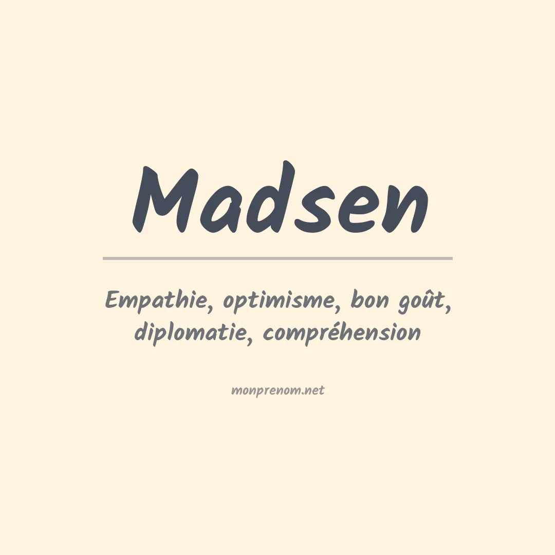 Signification du Prénom Madsen