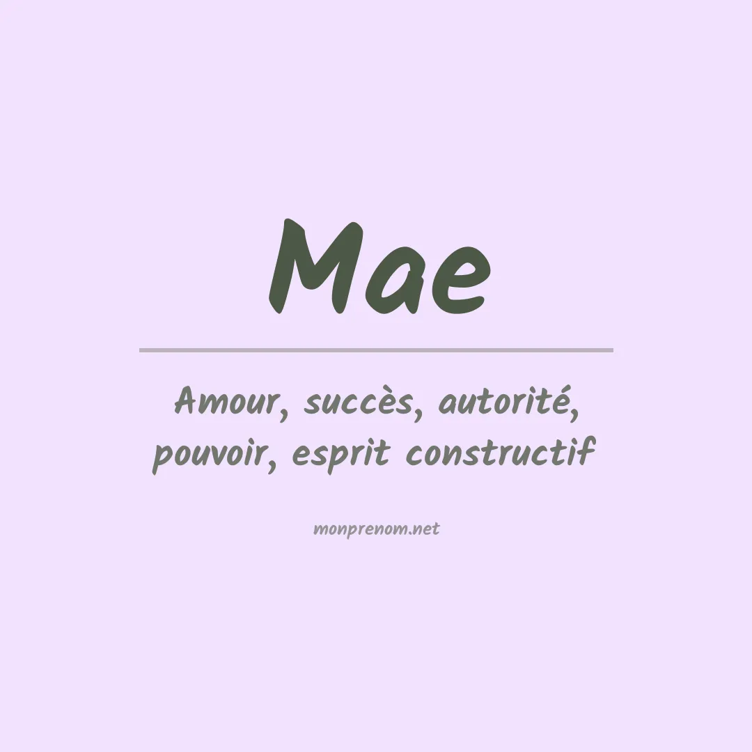 Signification du Prénom Mae