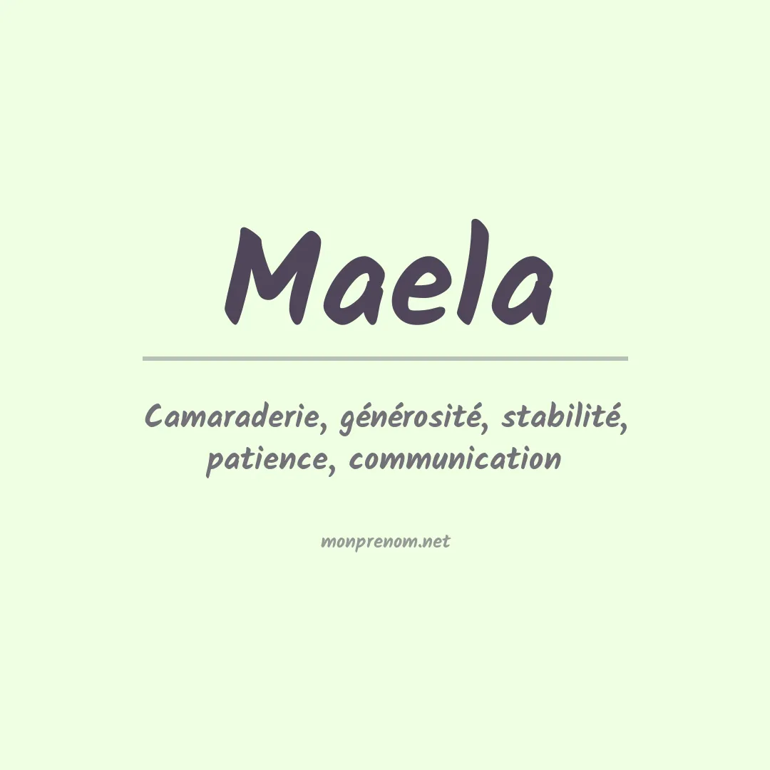 Signification du Prénom Maela