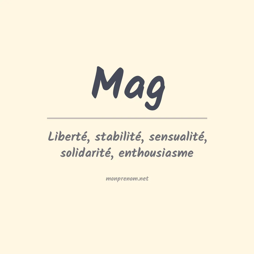 Signification du Prénom Mag Signification du Prénom Mag