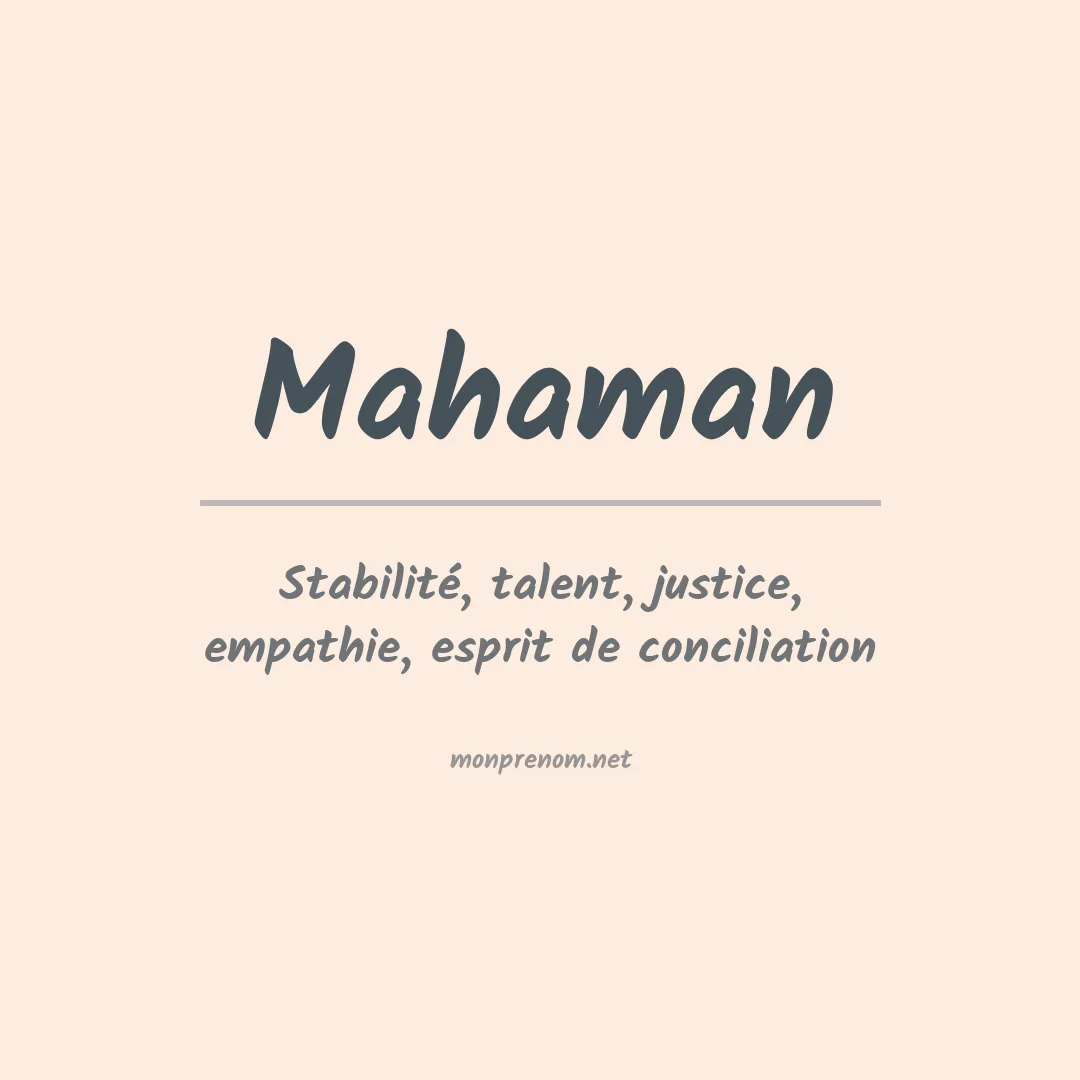 Signification du Prénom Mahaman