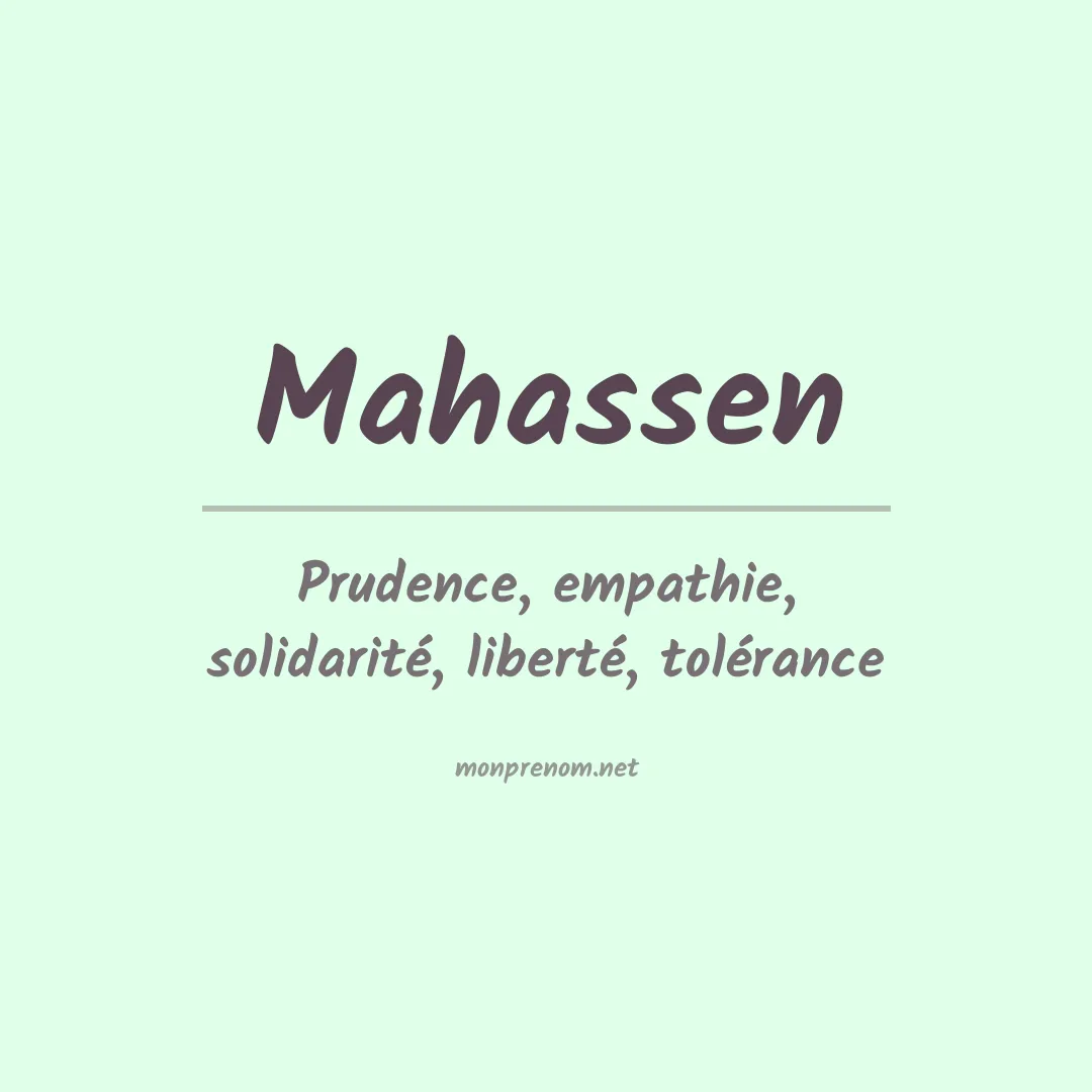 Signification du Prénom Mahassen Signification du Prénom Mahassen