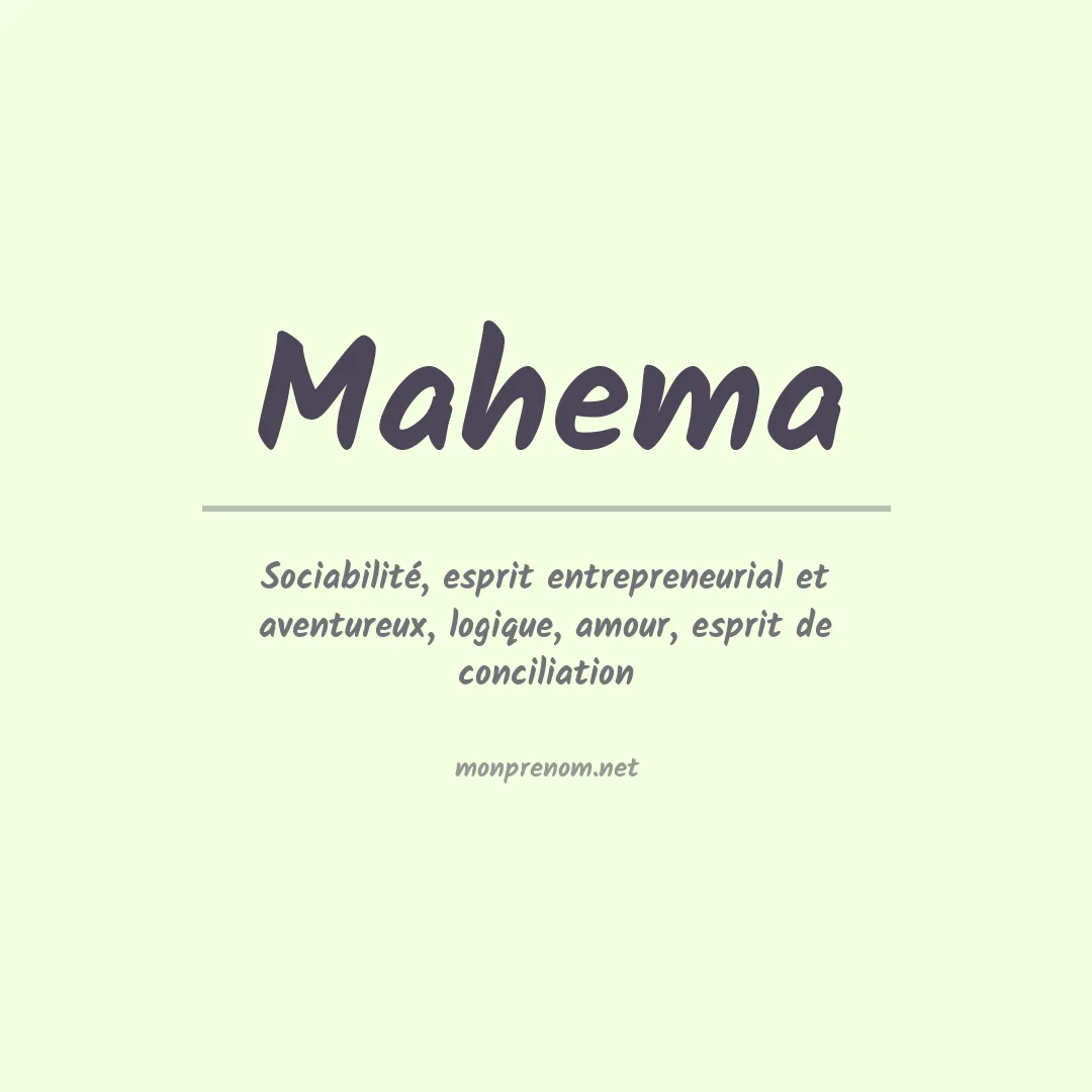 Signification du Prénom Mahema Signification du Prénom Mahema