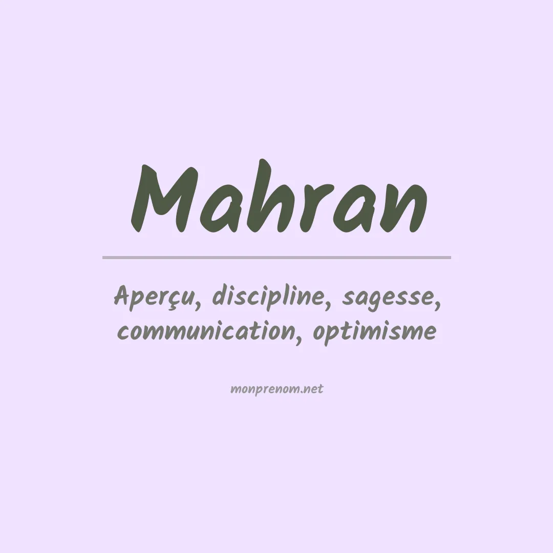 Signification du Prénom Mahran Signification du Prénom Mahran