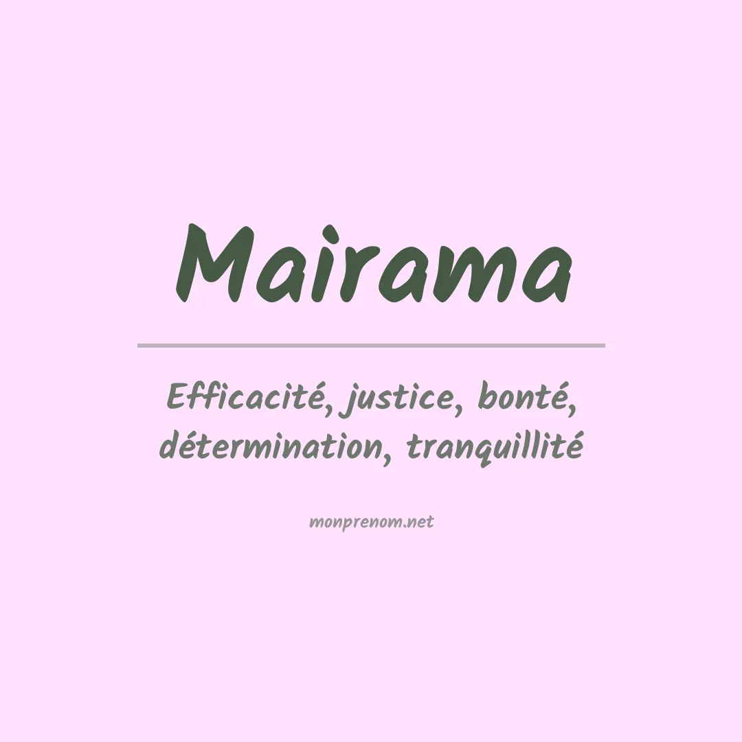 Signification du Prénom Mairama Signification du Prénom Mairama