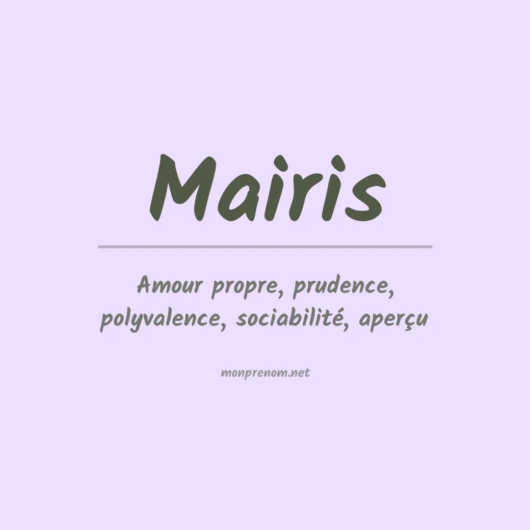 Signification du Prénom Mairis Signification du Prénom Mairis