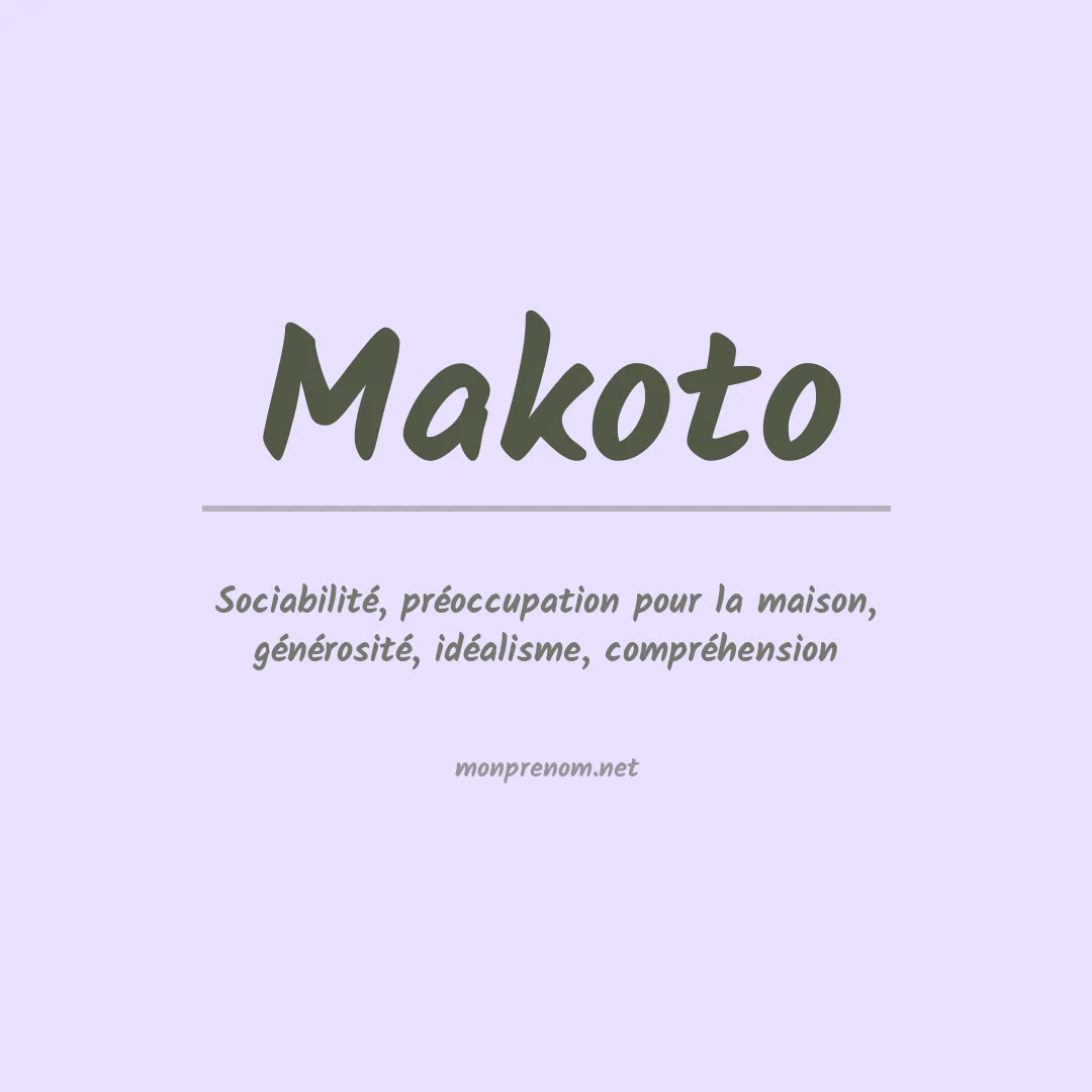 Signification du Prénom Makoto