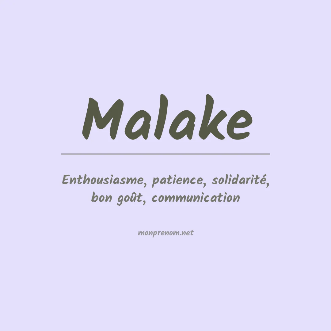 Signification du Prénom Malake Signification du Prénom Malake