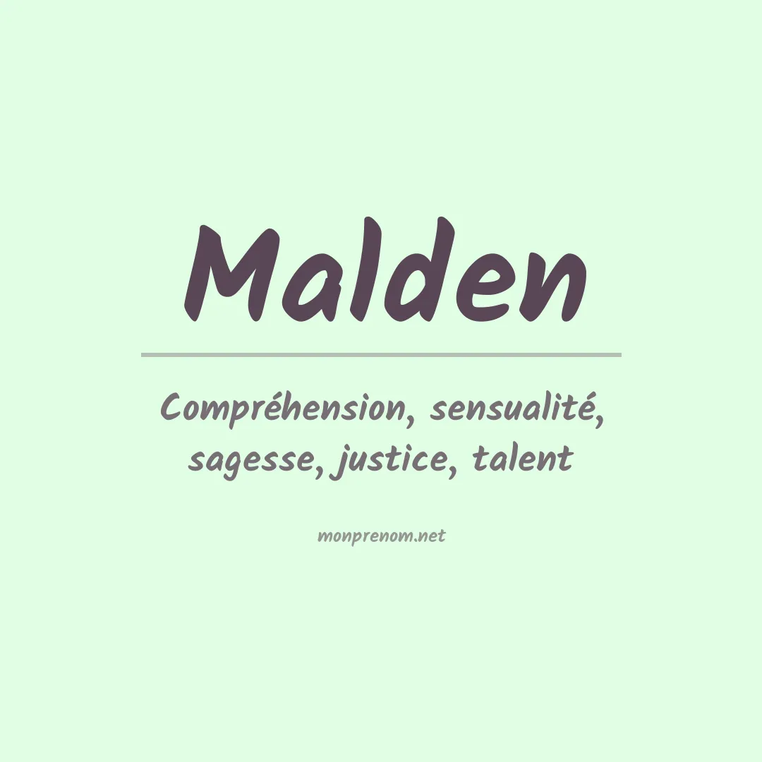 Signification du Prénom Malden