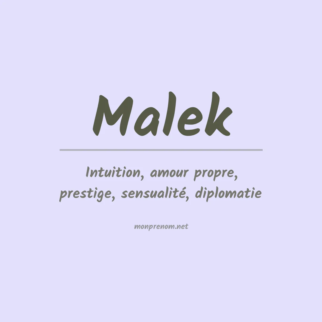Signification du Prénom Malek