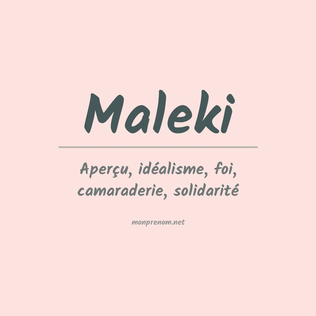 Signification du Prénom Maleki Signification du Prénom Maleki